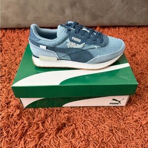 Puma Distressed Denim Blue Casual Sneakers
